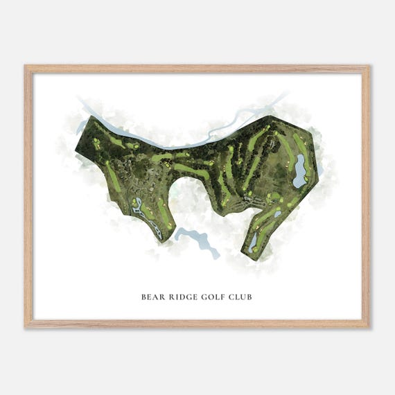 Bear Ridge Golf Club In Waco Texas Classic Watercolor Map Golfer Gift Golf Wall Art Golf Poster Print Course Layout
