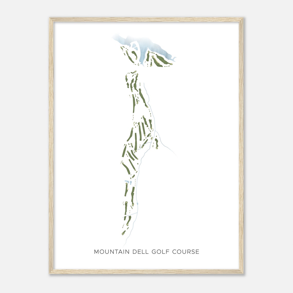 Mountain Dell Golf Course Minimalist Fairway Watercolor Map Poster