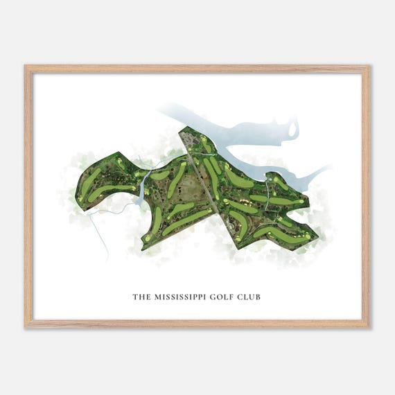 The Mississippi Golf Club In Canada Classic Watercolor Map Golfer Gift Golf Wall Art Golf Poster Print Course Layout