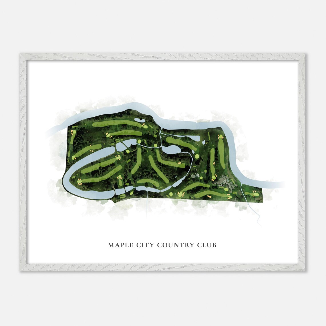 Maple City Country Club Chatham Canada Classic Watercolor Map Poster - Image 3
