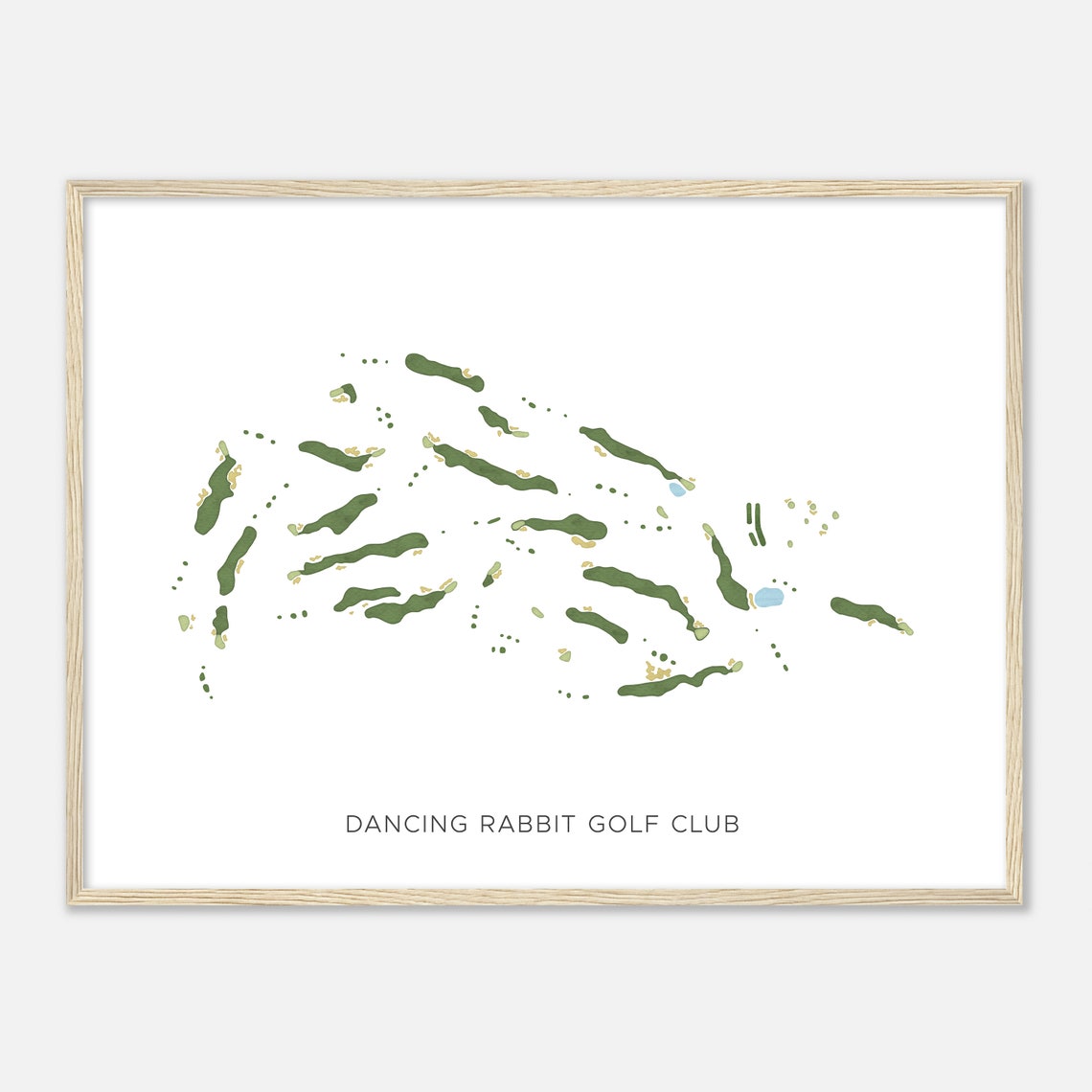 Dancing Rabbit Golf Club Modern Minimalist Watercolor Map Poster - Image 2