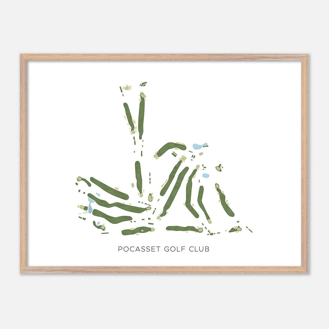 Pocasset Golf Club Massachusetts Modern Watercolor Map Poster