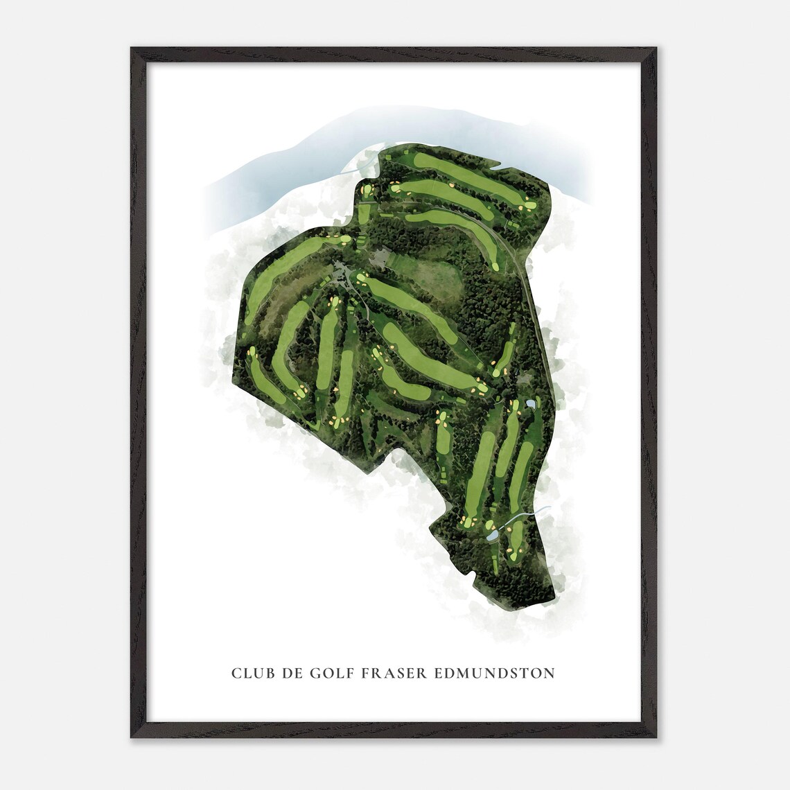 Club De Golf Fraser Edmundston Classic Aerial Watercolor Golf Map Poster - Image 2