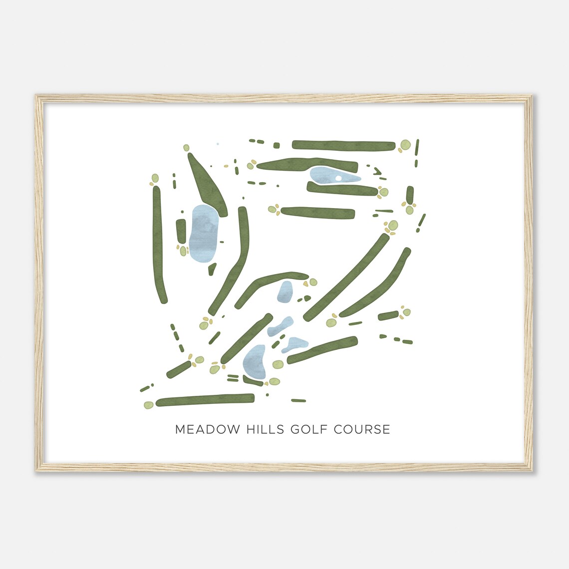 Meadow Hills Golf Course Colorado Modern Watercolor Map Golfer Gift Golf Wall Art Golf Poster Print Course Layout - Image 2