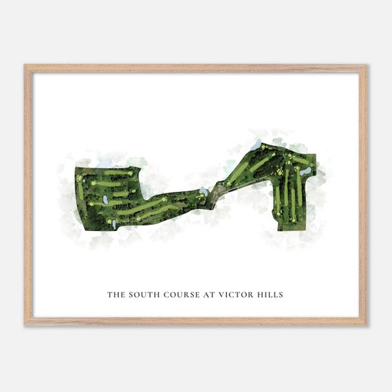 The South Course At Victor Hills In Victor New York Classic Watercolor Map Golfer Gift Golf Wall Art Golf Poster Print