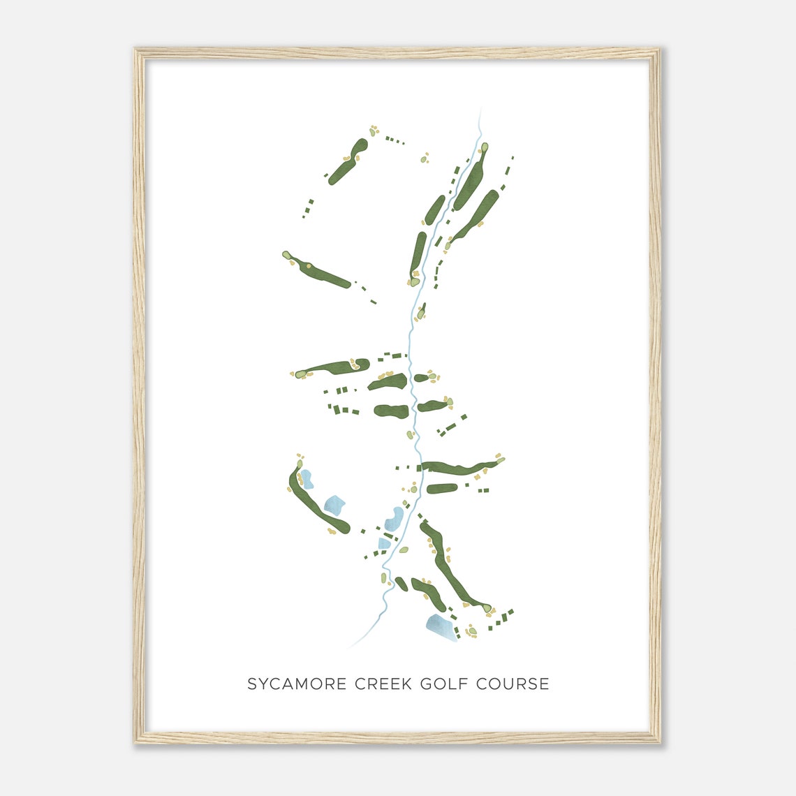 Sycamore Creek Golf Course Virginia Modern Watercolor Map Poster - Image 2