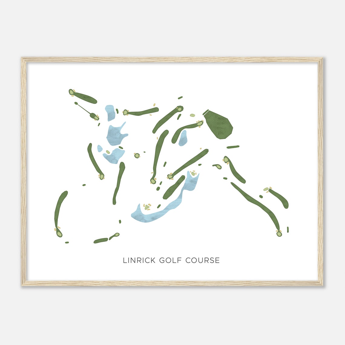 Linrick Golf Course South Carolina Modern Watercolor Golf Map Poster - Image 2