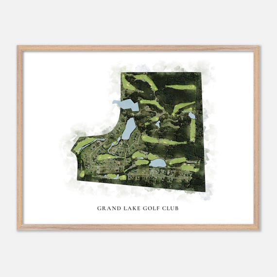 Grand Lake Golf Club In Montgomery Texas Classic Watercolor Map Golfer Gift Golf Wall Art Golf Poster Print Course Layout