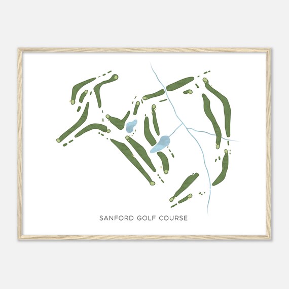 Sanford Golf Course Modern Watercolor Golf Course Map Poster