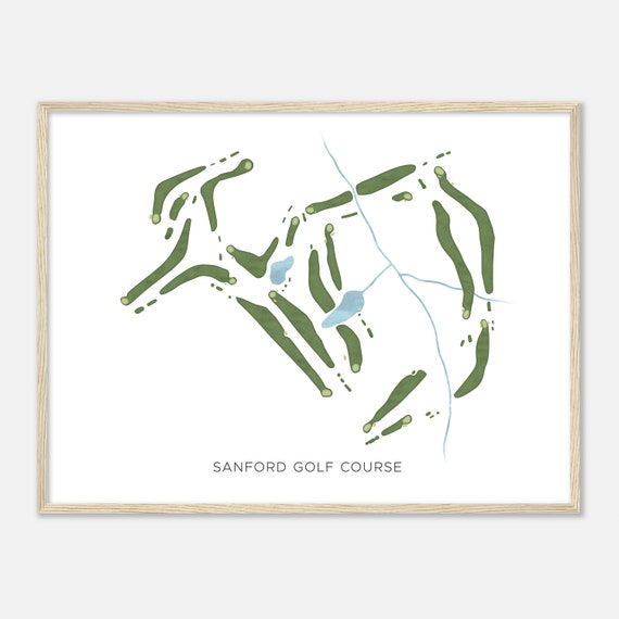 Sanford Golf Course North Carolina Modern Watercolor Map Golfer Gift Golf Wall Art Golf Poster Print Course Layout