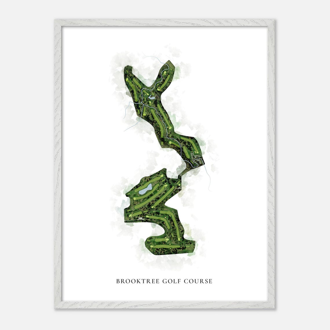 Brooktree Golf Course Aerial Watercolor Course Map Art Poster Gift - Image 2