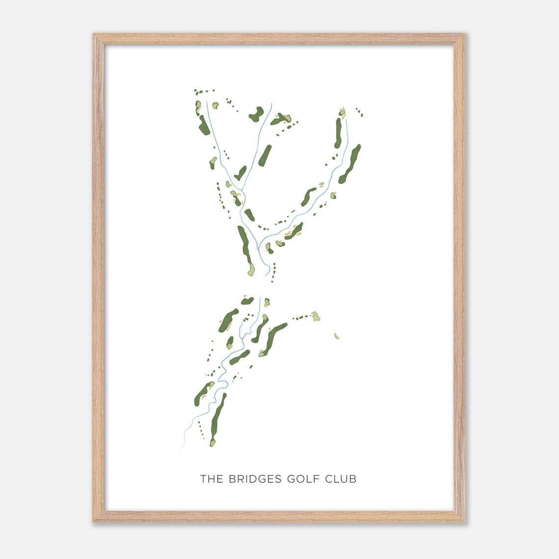 The Bridges Golf Club Modern Watercolor Golf Course Map Art Print - Image 2