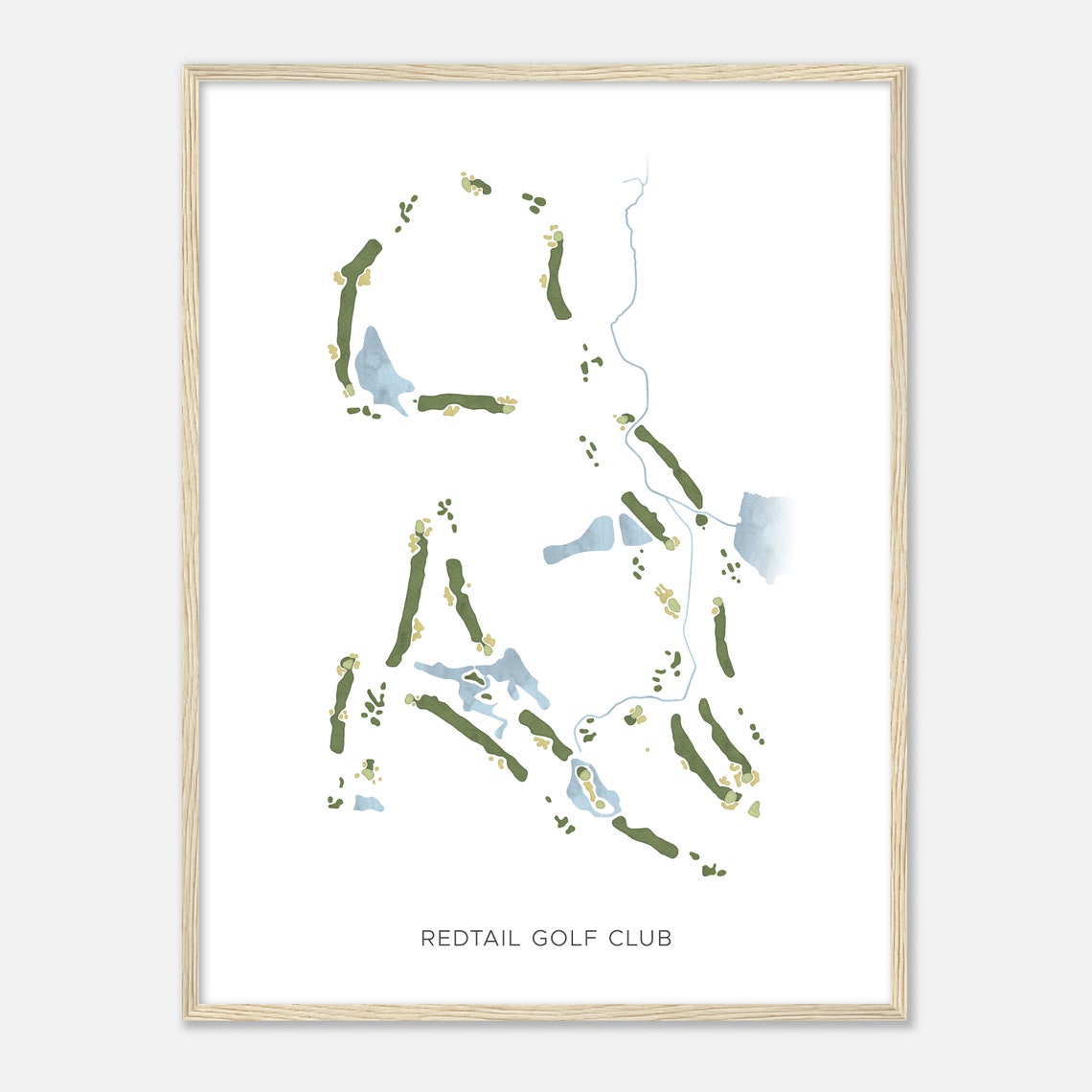 Redtail Golf Club Minimalist Course Map River Sports Wall Art - Image 2
