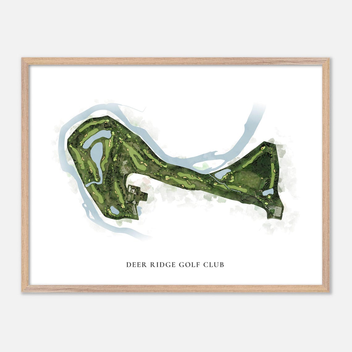 Deer Ridge Golf Club Canada Classic Watercolor Course Map Poster