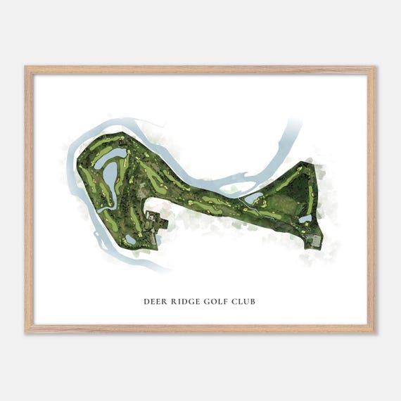 Deer Ridge Golf Club In Canada Classic Watercolor Map Golfer Gift Golf Wall Art Golf Poster Print Course Layout