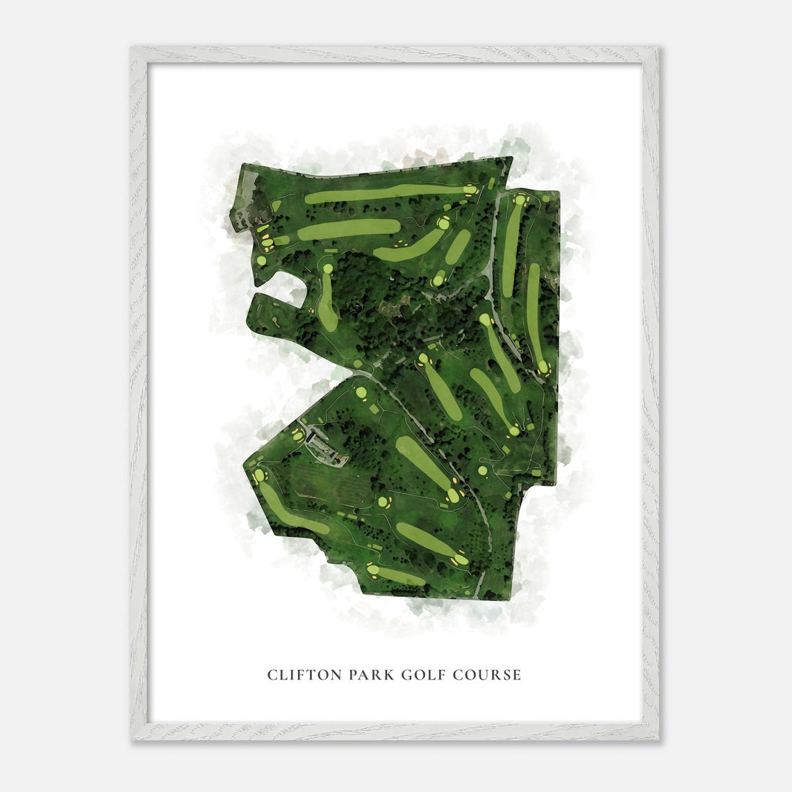 Clifton Park Golf Course Aerial Watercolor Map Art Poster Gift Decor - Image 2