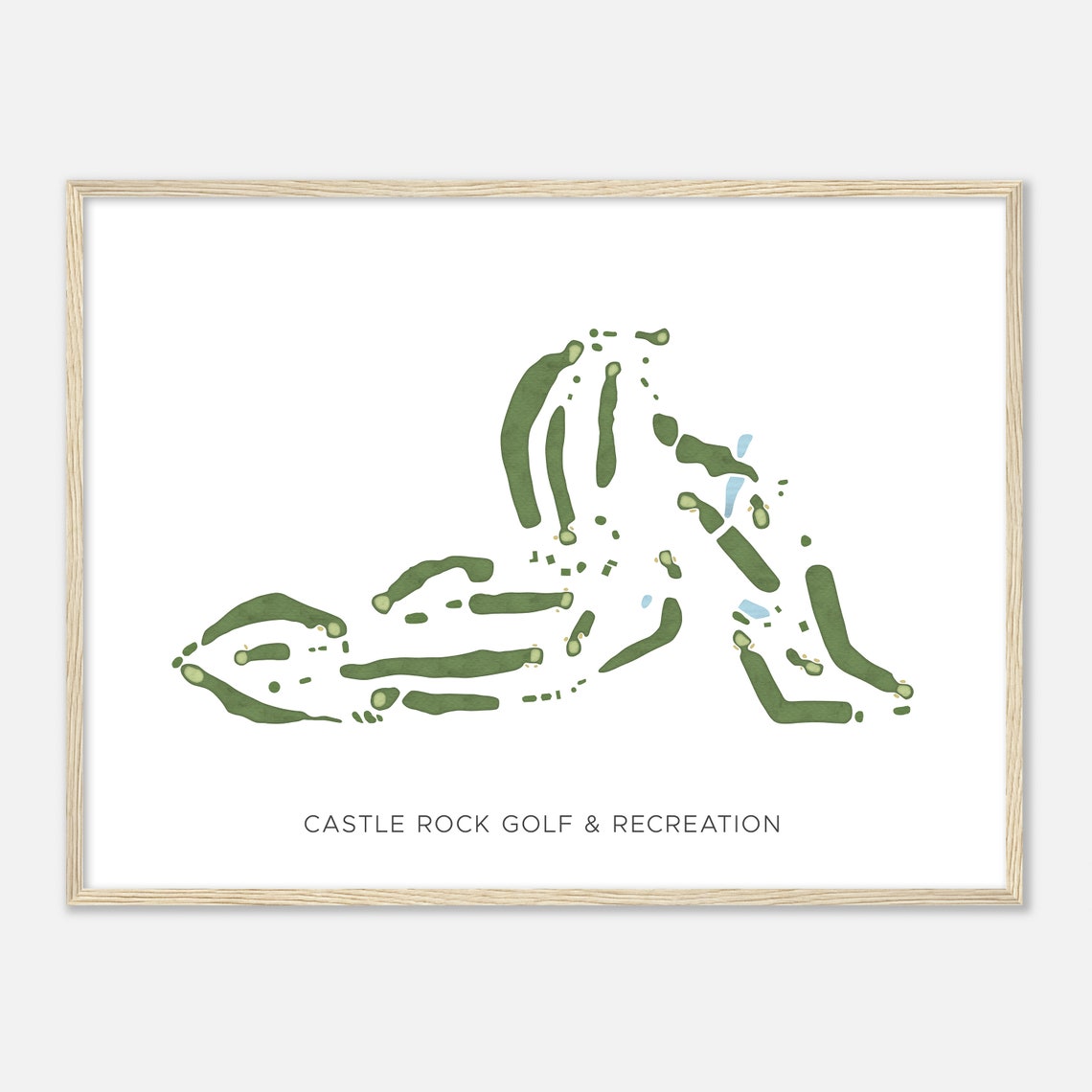 Castle Rock Golf And Recreation Virginia Modern Watercolor Map Poster