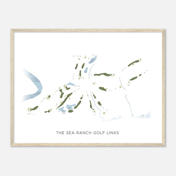 The Sea Ranch Golf Links California Modern Watercolor Map Golfer Gift Golf Wall Art Golf Poster Print Course Layout