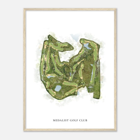 Medalist Golf Club Florida Classic Watercolor Course Map Poster