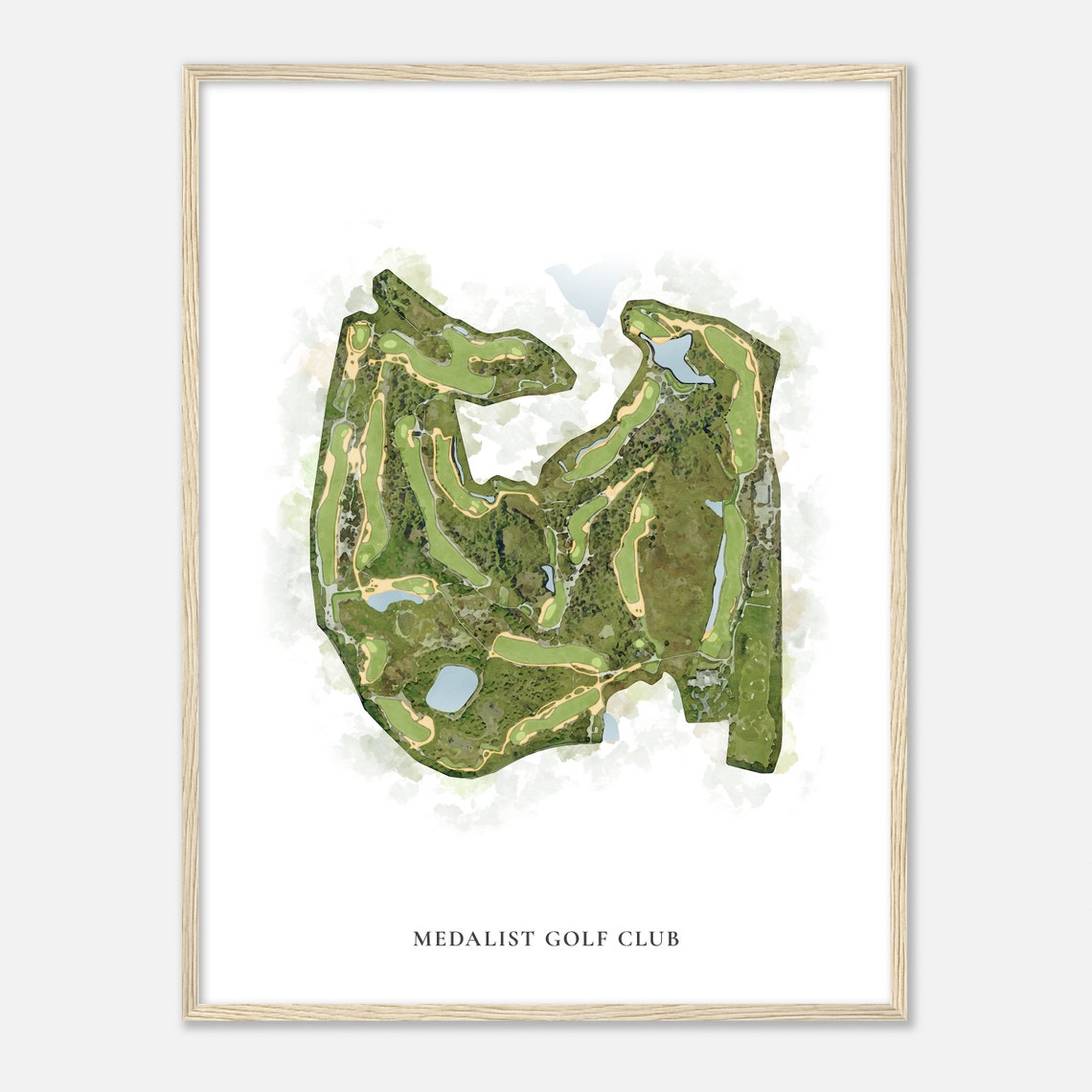 Medalist Golf Club Florida Classic Watercolor Course Map Poster