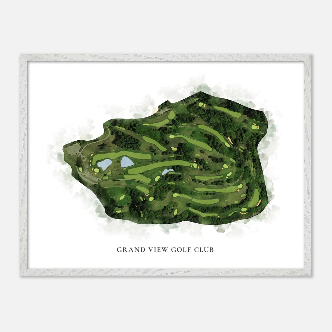 Grand View Golf Club North Braddock Pennsylvania Classic Watercolor Golf Map Poster - Image 4
