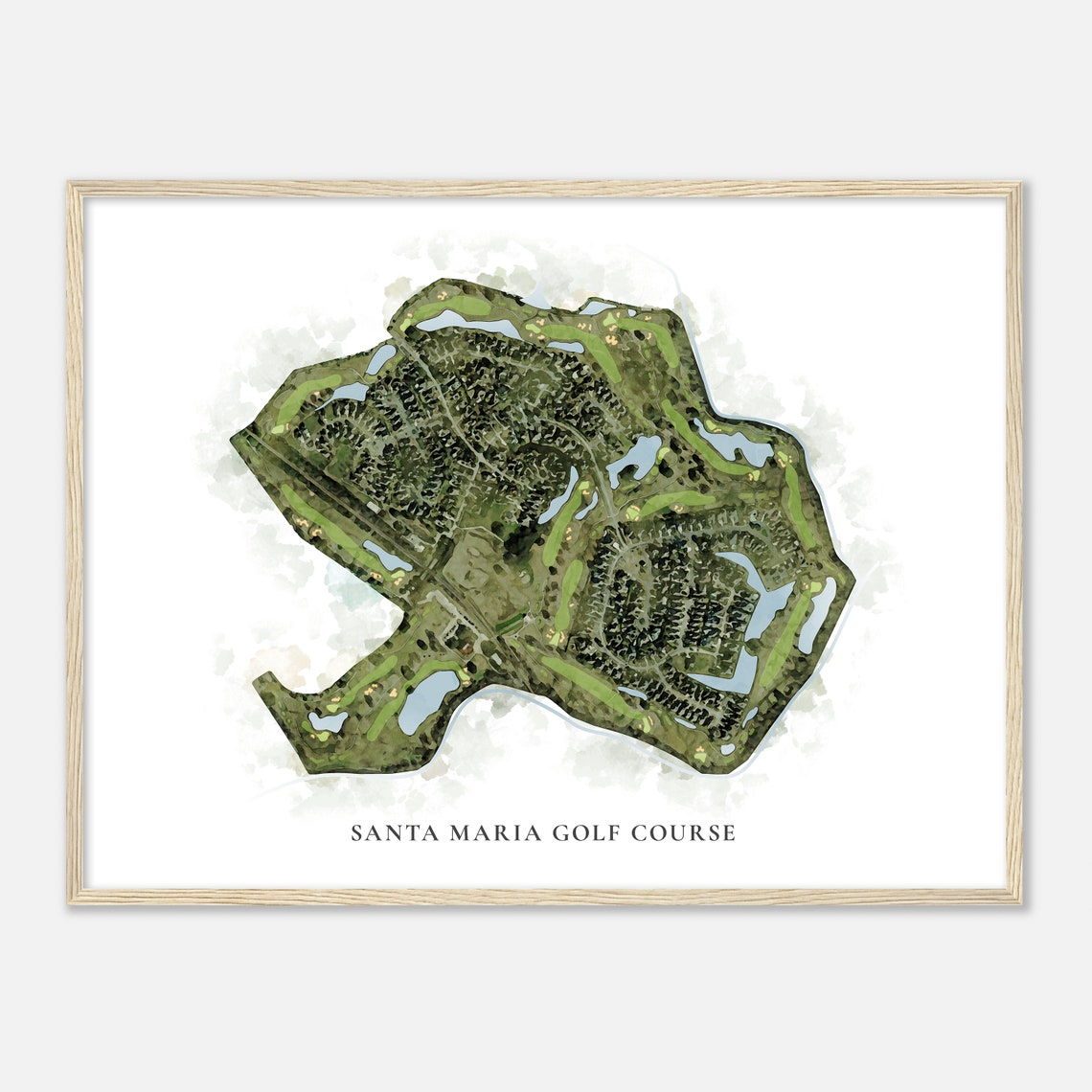 Santa Maria Golf Course Louisiana Classic Watercolor Map Poster - Image 2