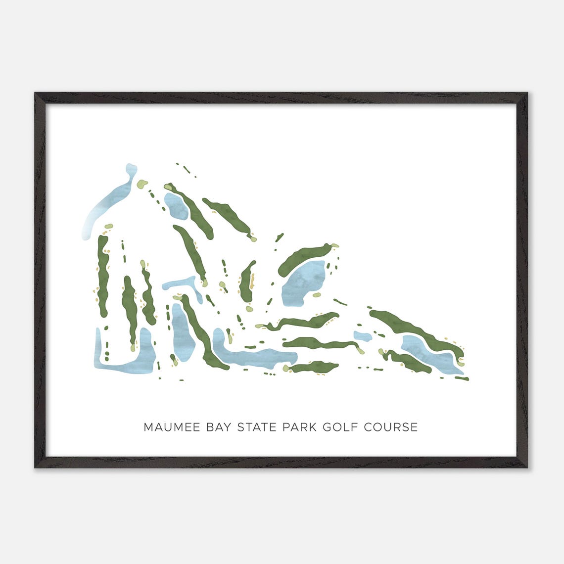 Maumee Bay State Park Golf Course Modern Watercolor Map Poster - Image 5