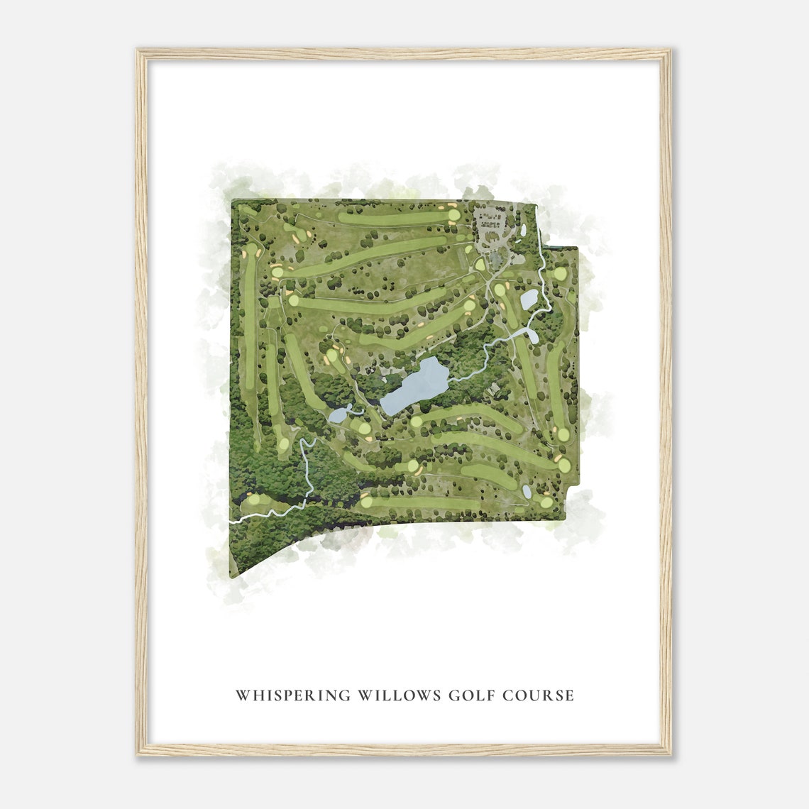 Whispering Willows Golf Course Michigan Classic Watercolor Map Golfer Gift Golf Wall Art Golf Poster Print Course Layout - Image 2
