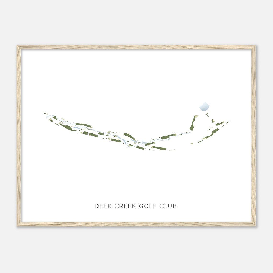 Deer Creek Golf Club Modern Minimalist Line Map Golfer Gift Print