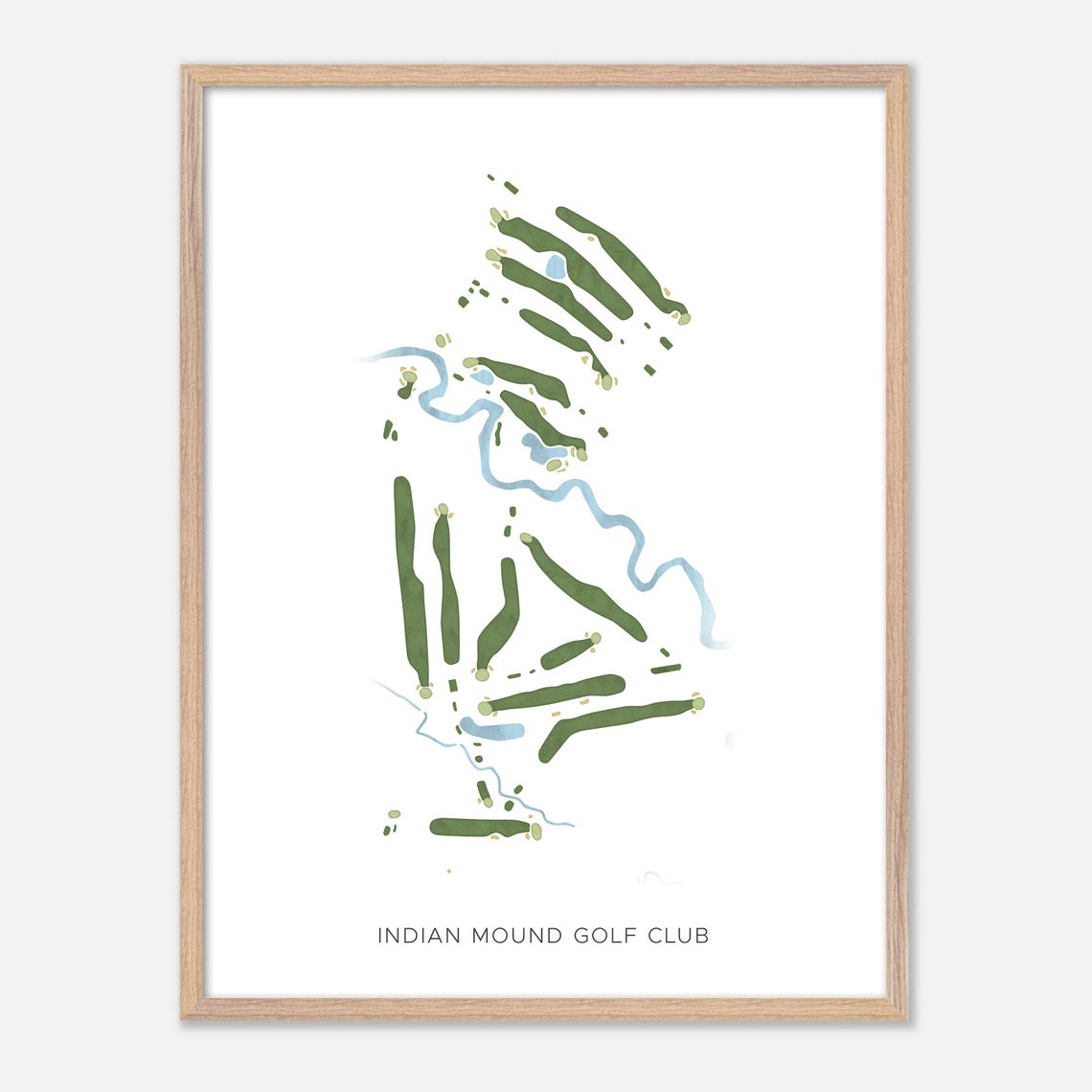 Indian Mound Golf Club In Ossipee New Hampshire Modern Watercolor Map Golfer Gift Golf Wall Art Golf Poster Print Course Layout - Image 6