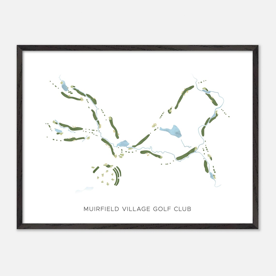 Muirfield Village Golf Club Watercolor Course Map Golfer Gift Poster - Image 5