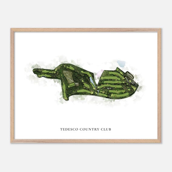 Tedesco Country Club In Marblehead Massachusetts Classic Watercolor Map Golfer Gift Golf Wall Art Golf Poster Print Course Layout