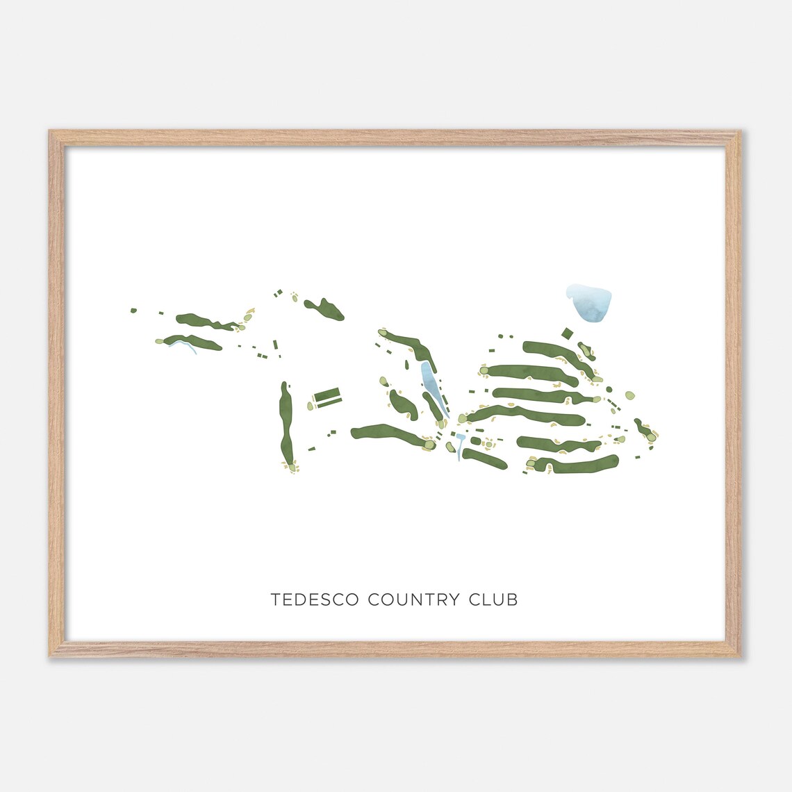 Tedesco Country Club Massachusetts Modern Watercolor Map Poster