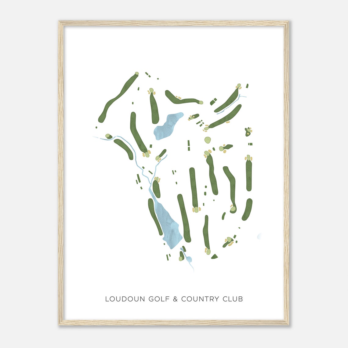 Loudoun Golf and Country Club Modern Watercolor Layout Map Poster - Image 2