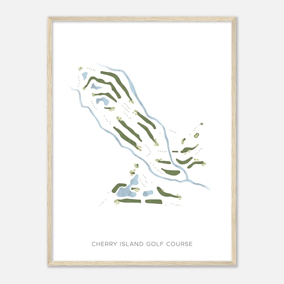Cherry Island Golf Course California Modern Watercolor Map Golfer Gift Golf Wall Art Golf Poster Print Course Layout