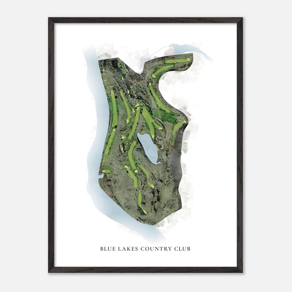 Blue Lakes Country Club Idaho Classic Watercolor Golf Map Poster - Image 3
