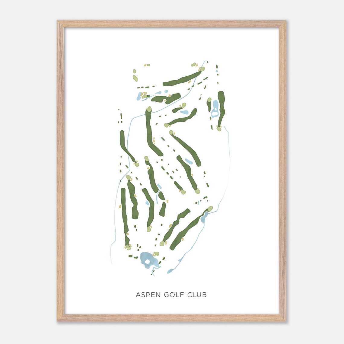 Aspen Golf Club Aspen Colorado Modern Watercolor Golf Map Poster - Image 6