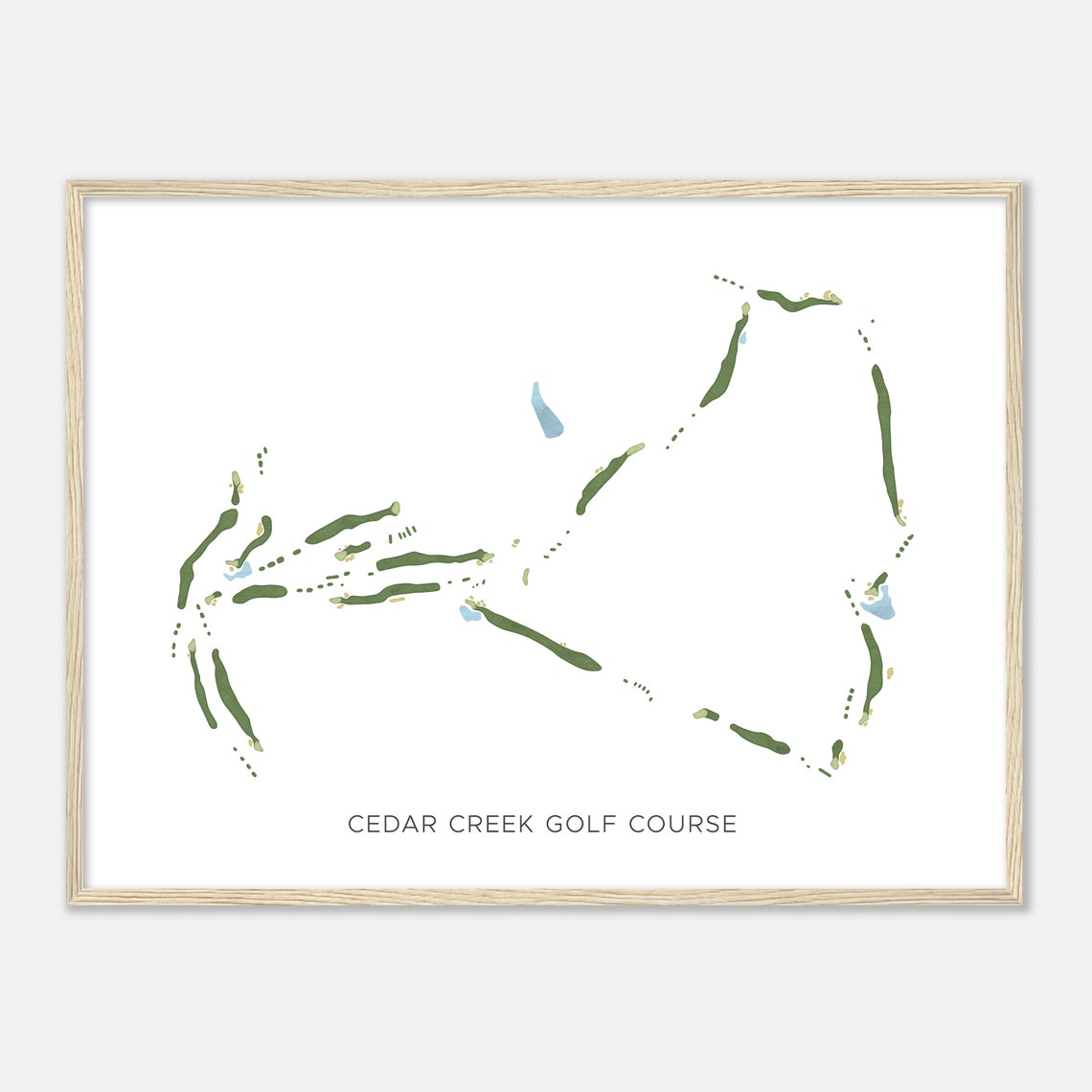 Cedar Creek Golf Course Texas Modern Watercolor Golf Map Poster - Image 2