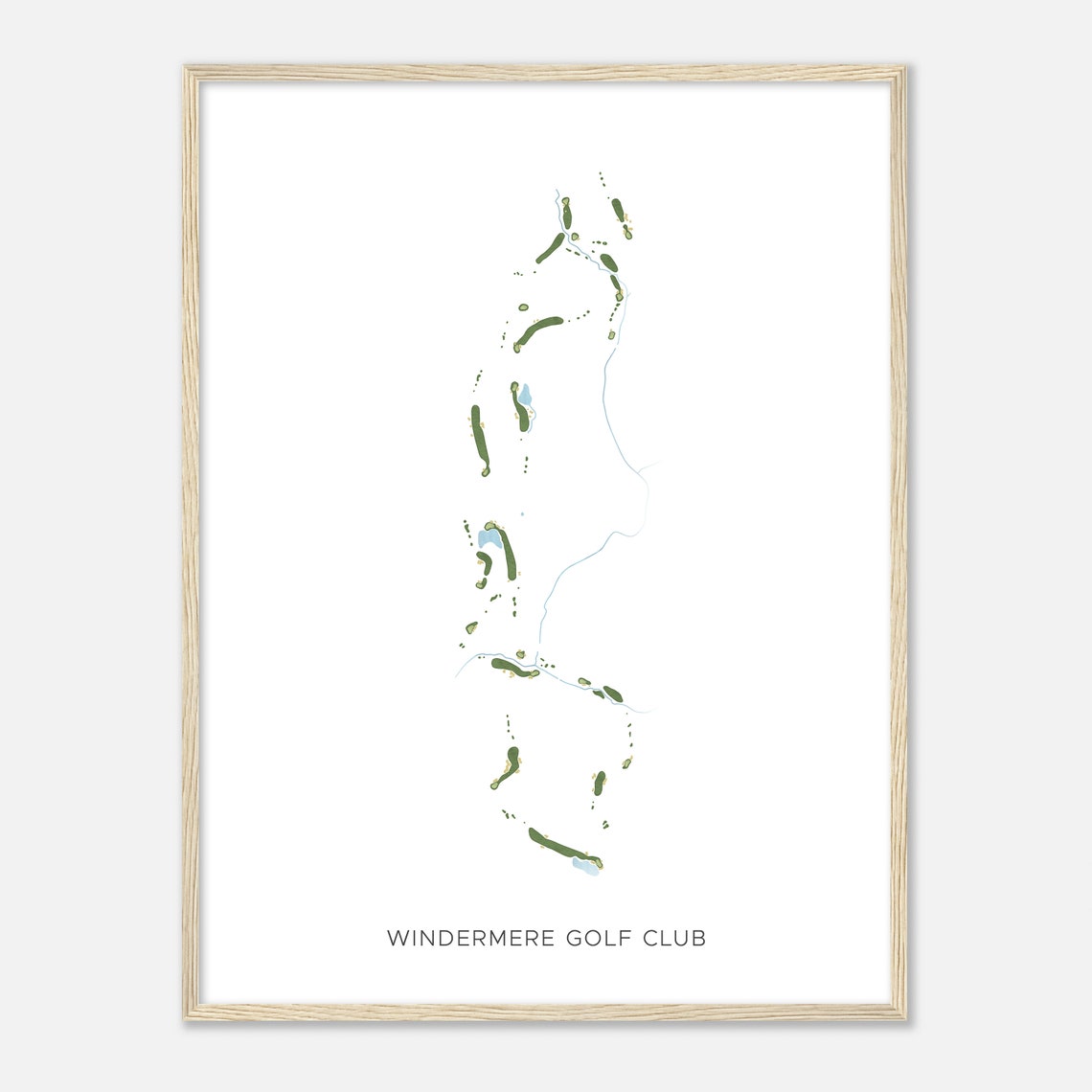 Windermere Golf Club Georgia Modern Watercolor Golf Map Poster - Image 2