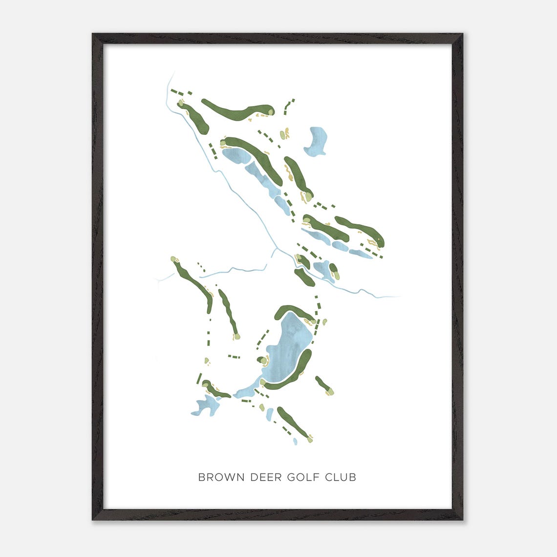 Brown Deer Golf Club Coralville Iowa Modern Watercolor Map Poster - Image 3