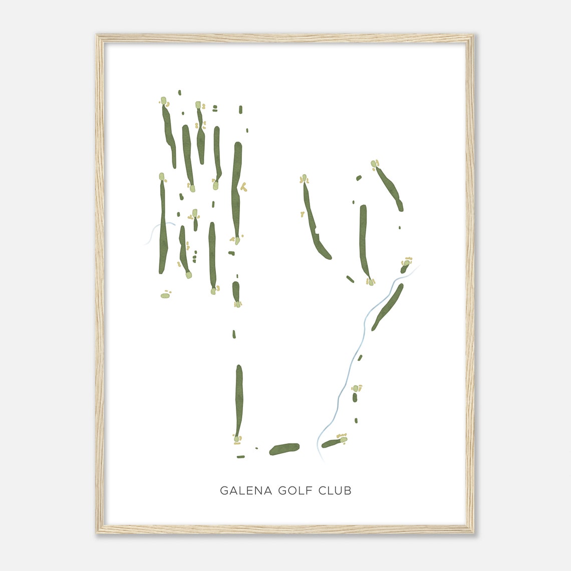 Galena Golf Club Modern Minimalist Watercolor Course Map Poster - Image 2