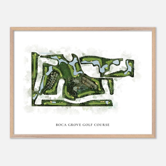 Boca Grove Golf Course In Boca Raton Florida Classic Watercolor Map Golfer Gift Golf Wall Art Golf Poster Print Course Layout