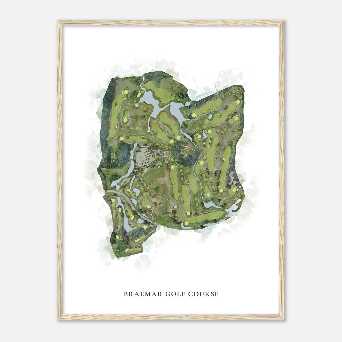 Braemar Golf Course Minnesota Watercolor Map Art Print