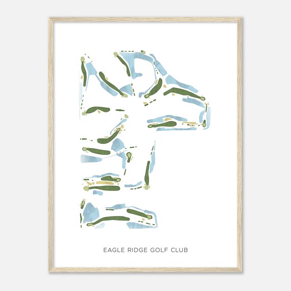 Eagle Ridge Golf Club Beautiful Minimalist Fairway Line Map Art Poster