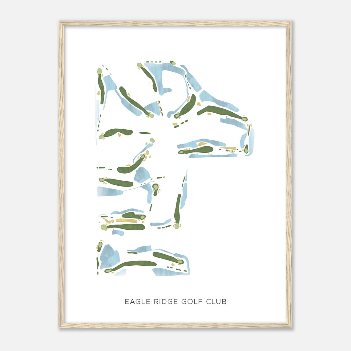 Eagle Ridge Golf Club Beautiful Minimalist Fairway Line Map Art Poster