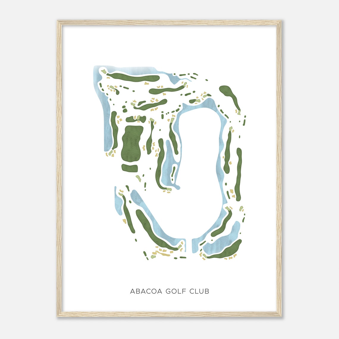 Abacoa Golf Club Florida Modern Watercolor Course Map Poster - Image 2
