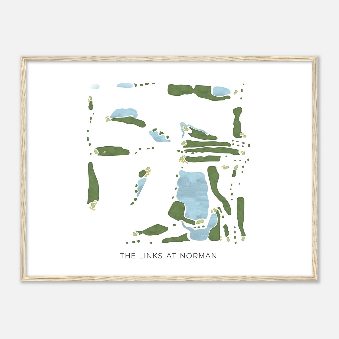 The Links At Norman Oklahoma Modern Watercolor Map Golfer Gift Golf Wall Art Golf Poster Print Course Layout - Image 2