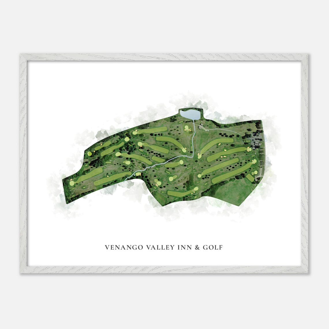 Venango Valley Inn and Golf Watercolor Aerial Course Map Poster - Image 4