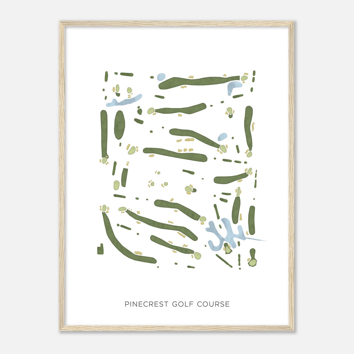 Pinecrest Golf Course Illinois Modern Watercolor Map Golfer Gift Golf Wall Art Golf Poster Print Course Layout
