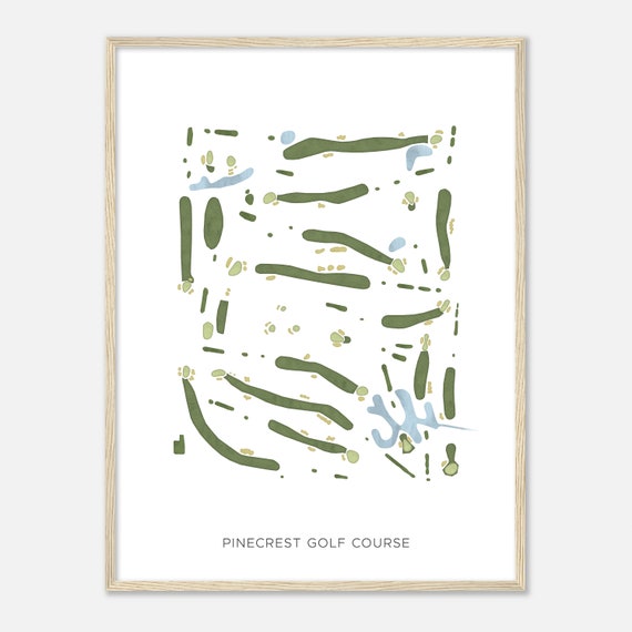 Pinecrest Golf Course Illinois Modern Watercolor Map Golfer Gift Golf Wall Art Golf Poster Print Course Layout